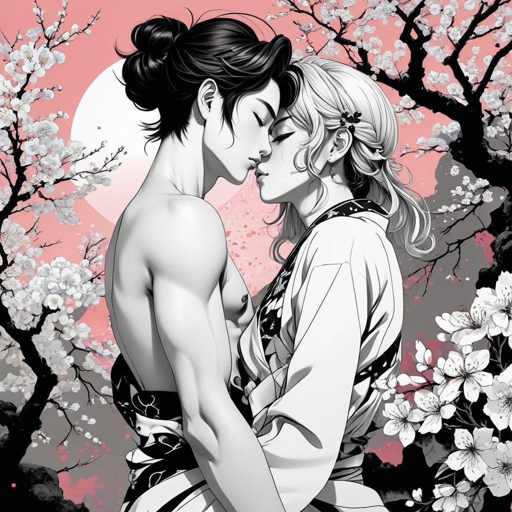A visually striking collage depicting the transformation of anime erotica: on one side, a classic manga panel with hand-drawn characters in suggestive poses, blending into a vibrant, modern digital animation scene featuring dynamic characters and exaggerated expressions. The background shifts from a monochrome palette to a colorful explosion of neon hues, representing the evolution over time. Include subtle elements like cherry blossoms and traditional Japanese motifs intertwined with modern aesthetics. super-realistic. vibrant colors. cinematic style.